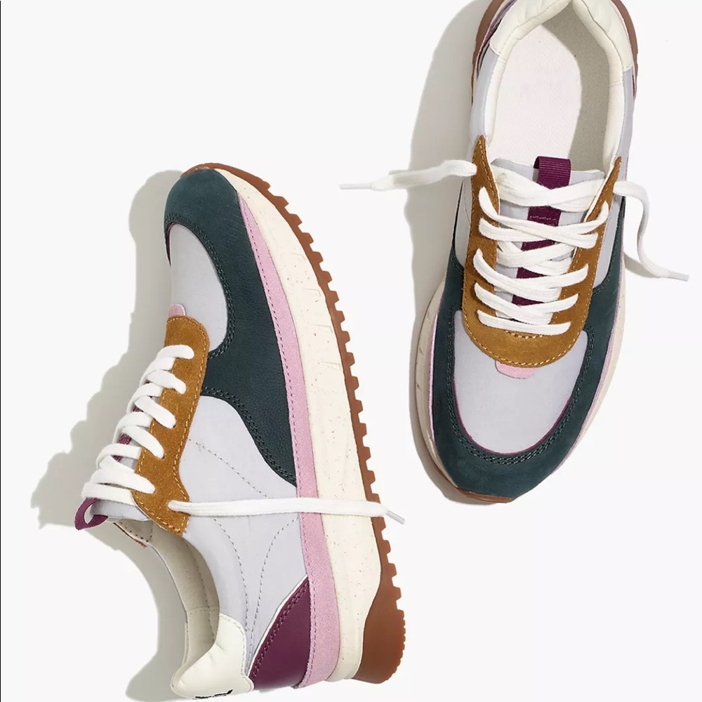 Madewell Kickoff Trainer Sneakers in Leather and Recycled Nylon